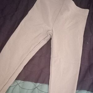 Women's Tan Ribbed Pants